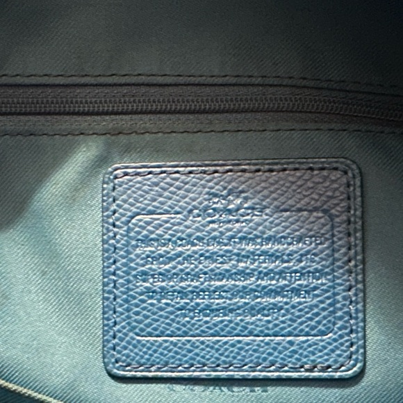 COACH 35500 Nylon/Leather Peacock Blue Tote/Shoulder Bag - Picture 4 of 13